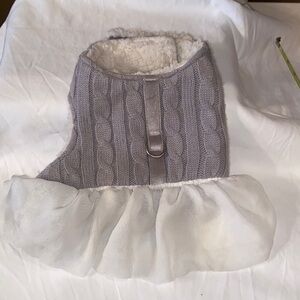 Like new merry & bright cable knit sweater harness dress Dog vest